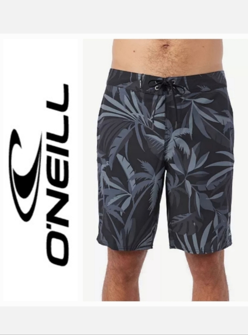 O'Neill HyperFreak Boardshorts Gray/Black Tropical Camo Sz 38 Classic Surf